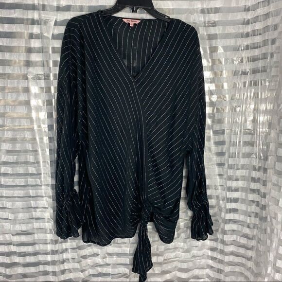 Juicy Couture Black / Silver Strip Tie Bottom Top - Picture 2 of 7